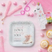 Ice Skating Teen Birthday Pink Bow ペーパープレート (パーティー)