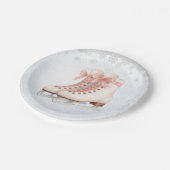 Ice Skating Teen Birthday Pink Bow Paper Plates ペーパープレート (アングル)