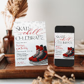 Ice Skating Teen Boy's Hockey Birthday Invitation 招待状
