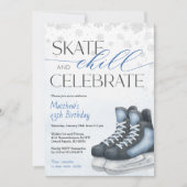 Ice Skating Teen Boy's Hockey Birthday Invitation 招待状 (正面)
