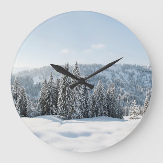 Ice & Snow | Allgäu Bavaria Germany ラージ壁時計 (正面)