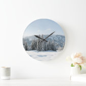 Ice & Snow | Allgäu Bavaria Germany ラージ壁時計 (ホーム)