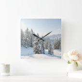 Ice & Snow | Allgäu Bavaria Southern Germany スクエア壁時計 (ホーム)