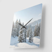Ice & Snow | Allgäu Bavaria Southern Germany スクエア壁時計 (傾斜)