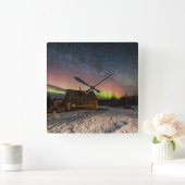 Ice & Snow | Aurora Polaris Murmansk, Iceland スクエア壁時計 (ホーム)