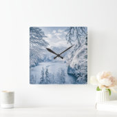 Ice & Snow | Königssee Lake, Germany スクエア壁時計 (ホーム)