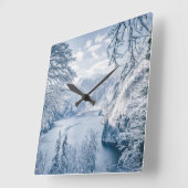 Ice & Snow | Königssee Lake, Germany スクエア壁時計 (傾斜)