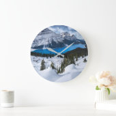 Ice & Snow | Peyto Lake, Canadian Rockies ラージ壁時計 (ホーム)