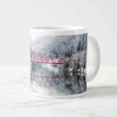 Ice & Snow | Red Bridge in Winter, Japan ジャンボコーヒーマグカップ (正面右)