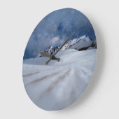 Ice & Snow | Tateyama-Kurobe, Japan ラージ壁時計 (傾斜)