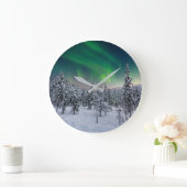 Ice & Snow | Winter Landscape, Finland ラージ壁時計 (ホーム)