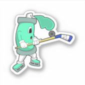 Ice spray at Ice hockey with Ice hockey stick シール (正面)