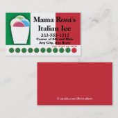 Ice VendorイタリアンまたはShop with Flag colors ロイヤリティカード (正面/裏面)