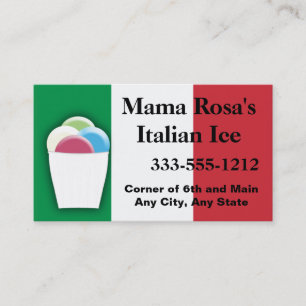 Ice VendorイタリアンまたはShop with Flag colors 名刺