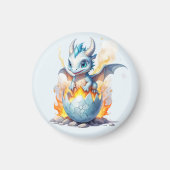 Iceborn Dragon Hatchling Fantasy マグネット (正面)