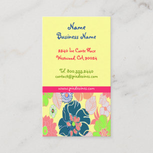 Icecream popiesレトロ花模様プロファイルカード 名刺