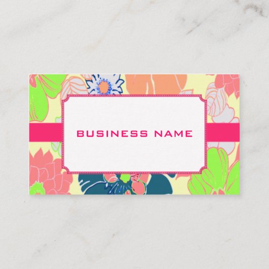 Icecream popiesレトロ花模様プロファイルカード 名刺 (裏面)