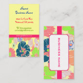 Icecream popiesレトロ花模様プロファイルカード 名刺 (正面/裏面)