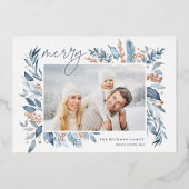 Iced Branches | Elegant Photo Rose Gold 箔シーズンカード (正面)