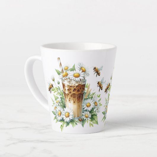 Iced Coffee and Bees カフェラテマグ (左アングル)