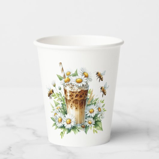 Iced Coffee and Bees 紙コップ (正面)