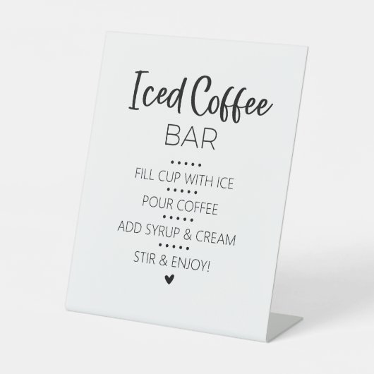 Iced Coffee Bar Drink Pedestal Sign 台座サイン (正面)