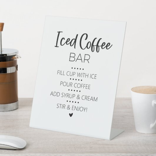 Iced Coffee Bar Drink Pedestal Sign 台座サイン (インサイチュ)