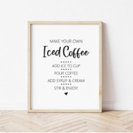 Iced Coffee Bar Drink Sign ポスター