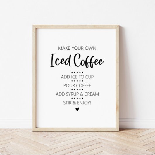 Iced Coffee Bar Drink Sign ポスター