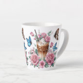 Iced Coffee & Butterfly Floral  カフェラテマグ (右アングル)