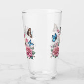 Iced Coffee & Butterfly Floral Art タンブラーグラス (左)