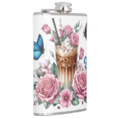 Iced Coffee & Butterfly Floral Art フラスク (右)