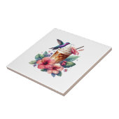 Iced Coffee & Hummingbird Floral Art タイル (側面)