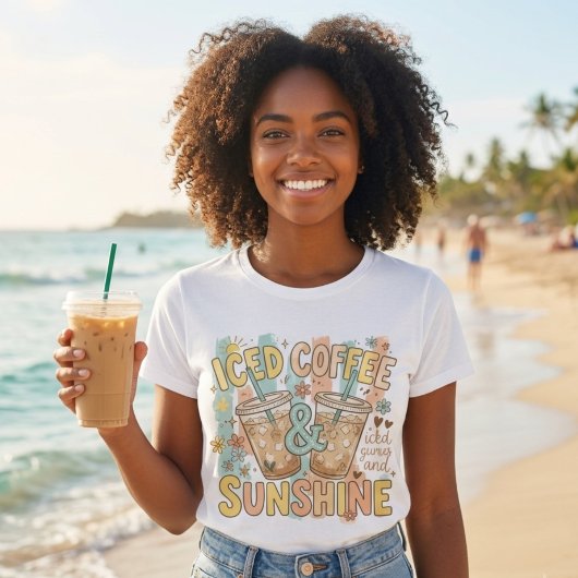 Iced Coffee & Sunshine Women's Graphic T-Shirt プラスサイズTシャツ