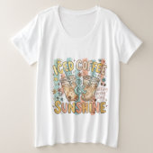 Iced Coffee & Sunshine Women's Graphic T-Shirt プラスサイズTシャツ (デザイン正面)