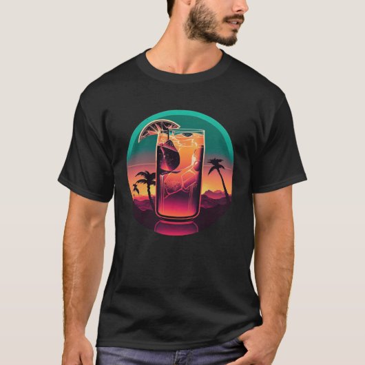 Iced Tea Synthwave 80s Retrowave Aesthetic  2 Tシャツ (正面)