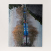 Iced Up Canalのナローボート撮影:Brett Jordan ジグソーパズル (縦)