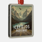 Icefields Parkway Alberta Canada Eagle メタルオーナメント (右)