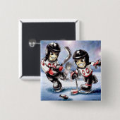 icehockey 缶バッジ (正面&裏面)