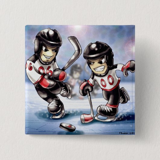 icehockey 缶バッジ (正面)