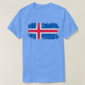 Iceland Flag Distressed Tシャツ (デザイン正面)