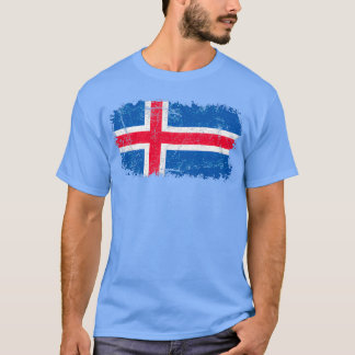 Iceland Flag Distressed Tシャツ