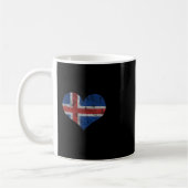 Iceland Flag Icelander Love Heart Home Vacation Fa コーヒーマグカップ (左)