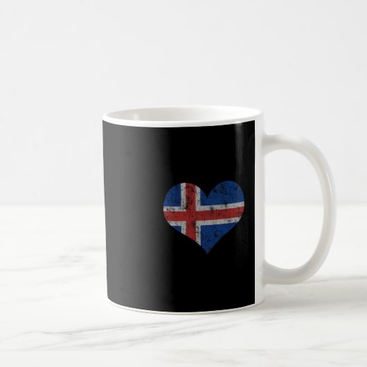Iceland Flag Icelander Love Heart Home Vacation Fa コーヒーマグカップ (右)