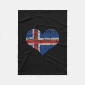 Iceland Flag Icelander Love Heart Home Vacation Fa フリースブランケット