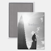 Iceland Fridge Magnet – Hallgrímskirkja Church  マグネット (正面/裏面)