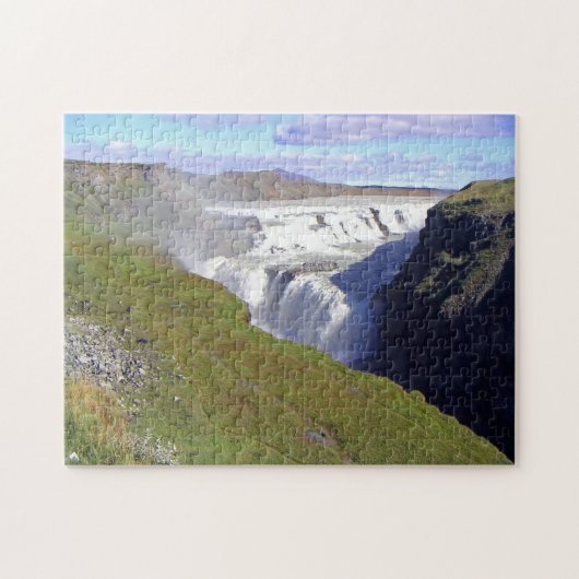 Iceland Gullfoss Waterfall view puzzle ジグソーパズル (横)