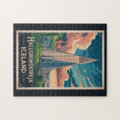 Iceland Hallgrimskirkja Illustration Travel Art ジグソーパズル (横)