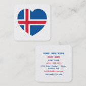 Iceland Heart Flag スクエア名刺 (正面/裏面)