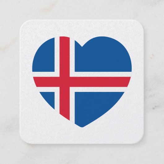 Iceland Heart Flag スクエア名刺 (正面)